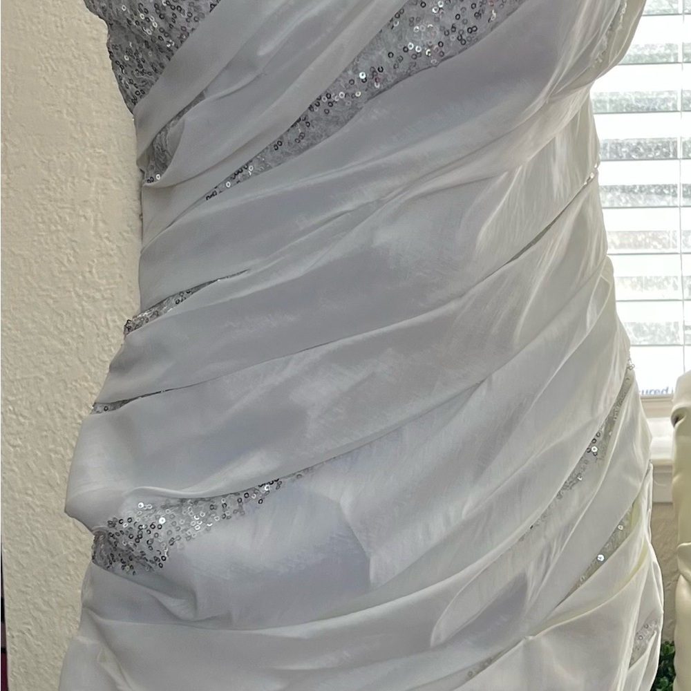 Elegant White Sequin Dress